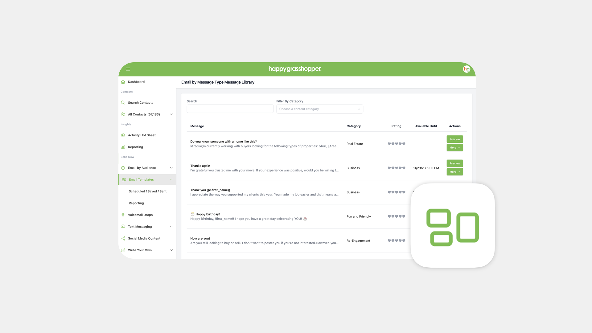 How to Send Email Templates In Happy Grasshopper